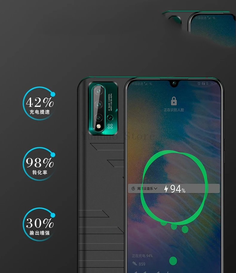 Nova 5 5000mAh тонкий чехол питания для huawei Nova 5 Pro зарядное устройство чехол резервного питания Силиконовый противоударный чехол для аккумулятора