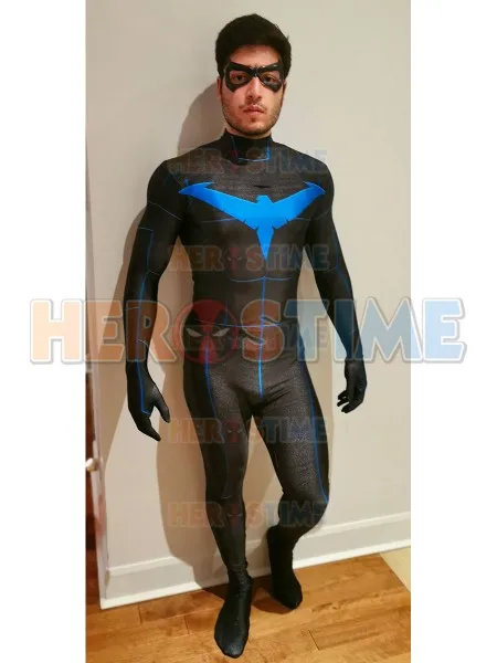 Костюм Nightwing костюм 3D печать взрослый/Детский костюм Хэллоуин вечерние ночное крыло супергерой комбинезоны