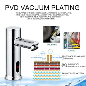 

Modern Cold Water Electric Kitchen Bathroom Deck Mounted Battery Powered Accessories Basin Faucet Automatic Sensor Brass Home