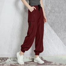 Женский эластичный шнурок на талии Losse штаны для бега с боковым карманом эластичные брюки для занятий спортом и фитнесом прохладные тренировочные танцевальные брюки