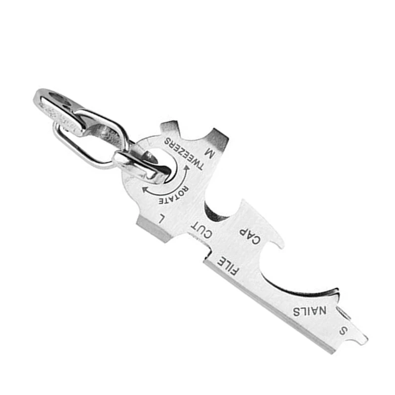 Silver set Карманный 8 инструментов в 1 брелок для ключей гаджет брелок многофункциональный карабин Мультитул многофункциональная Шестерня зажим мульти quickdraw - Цвет: Silver set