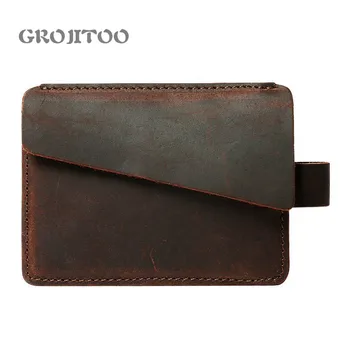 

Grojitoo crazy mom Wallet Credit card bag first floor leather man short calories