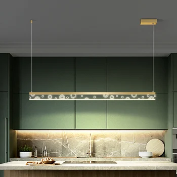 

Nordic modern black gold led long chandelier restaurant bar office chandelier restaurant aluminum material led chandelier