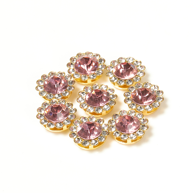 Glass Rhinestones Beads Czech Crystal Stones Gold Base Cabochon Sew on Beads for Bows DIY Jewelry Making Hair Accessories