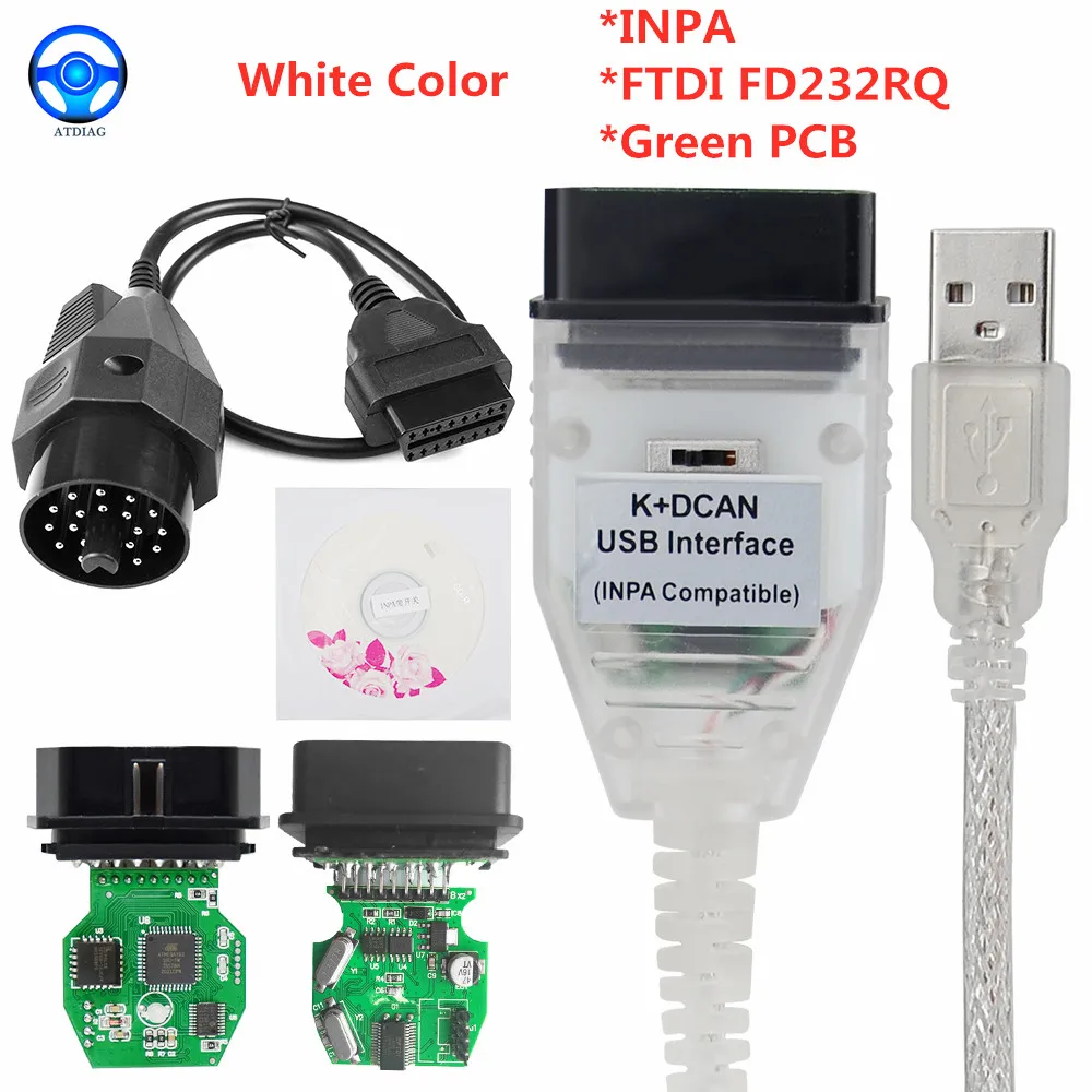Новинка для BMW INPA K + CAN с чипом FT232RL DCAN USB интерфейс полной диагностики 1998 по 2008 год |