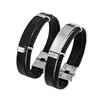 Leather Bracelet Blank For Engrave Stainless Steel Plate To Engrave Layer Leather Bracelet Bangles For Men Wholesale 10pcs 5