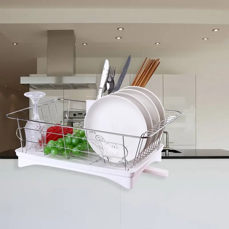 Separated Drain Rack, Dish Drainers Rack With Utensil Holder