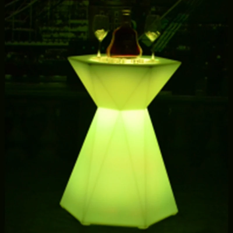 SK-LF28T (L60*W52*H76cm) LED Diamont Shape Home Bar Furniture Cocktail Table Chair for Garden Outdoor Party Event