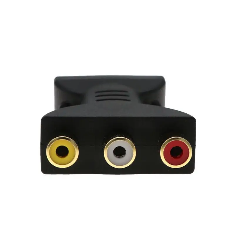 Черный Аудио адаптер USB на 3 RCA разъем портативный позолоченный телевизионный компьютерный провод кабель Разъем конвертер - Цвет: Черный