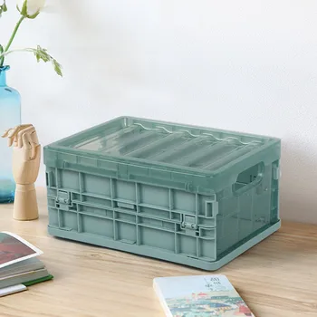 

Collapsible Storage Crate Plastic Books Toys Sundries Storage Box Stackable Home Garage Warehouse Desktop Storage Box Container