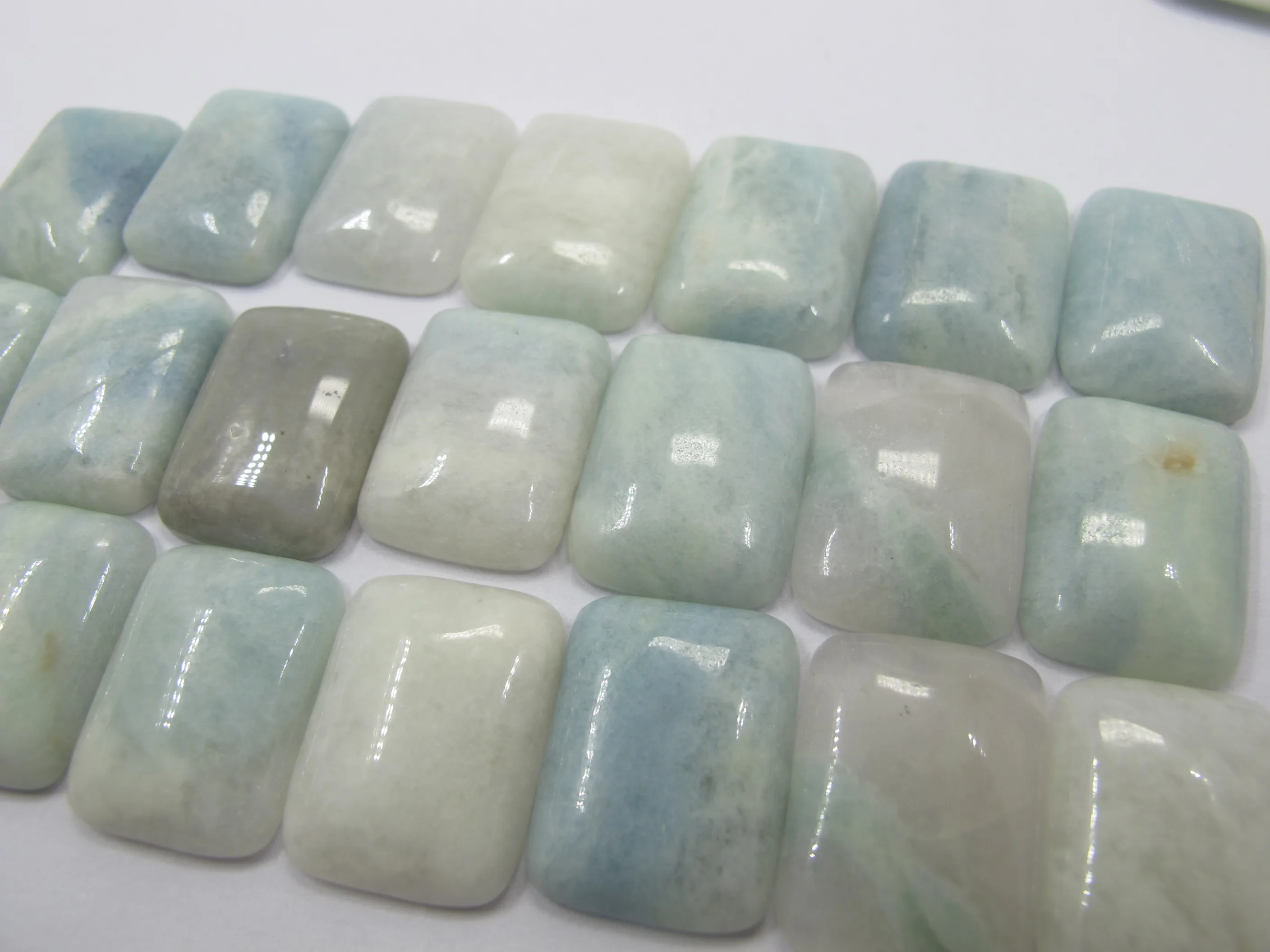 

Natural Blue Amazonite Bead Cabochon 15x20mm Rectangle Cabochon,Gem Stone Jewelry Ring Face Pendnat 10pcs/lot