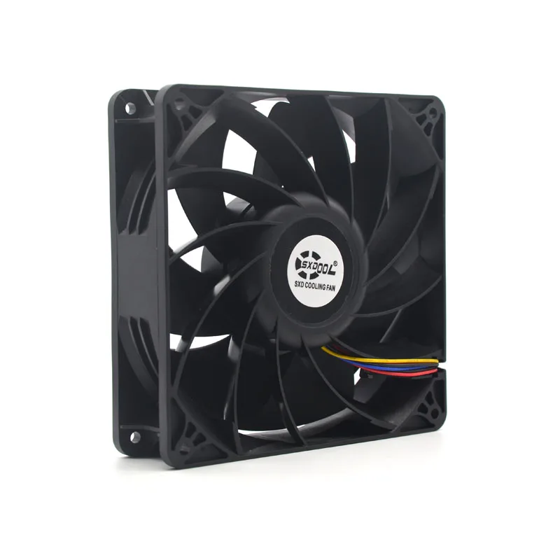 SXDOOL 280CFM fan 140mm Dual Ball 12V 4A 140x38 mm Big Air Flow Cooling Fan 14038 14cm 6-Pin High Wind Pressure For GPU Miner