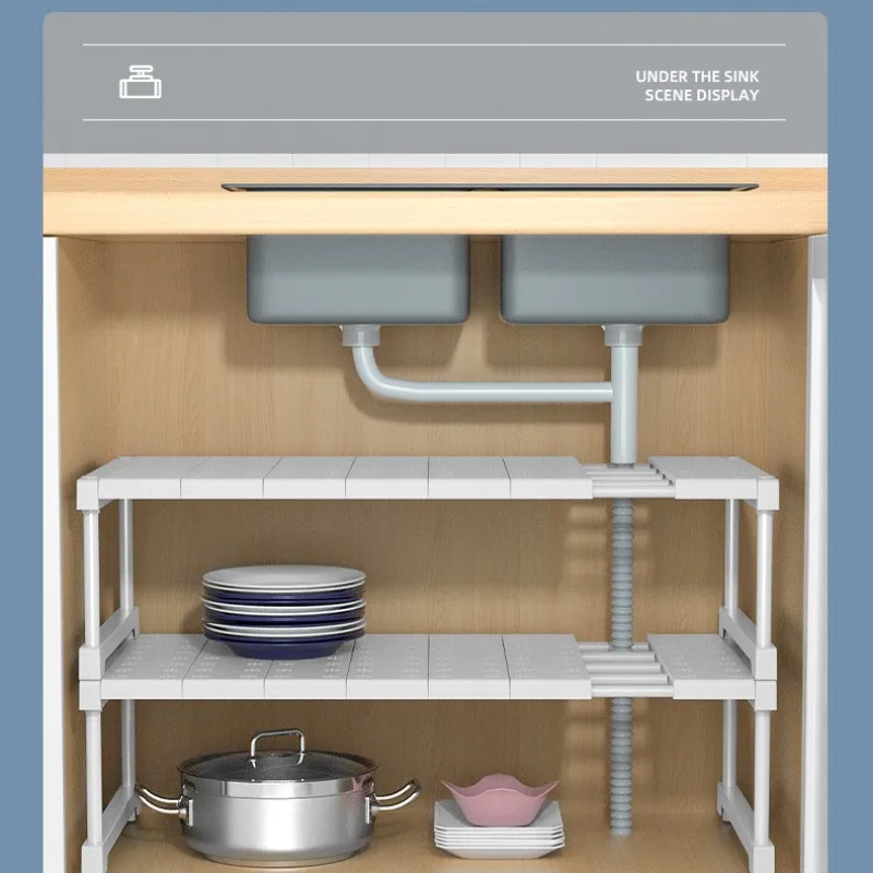 Madesmart Organizer a 2 Livelli con divisori-Collezione Bagno Cestini
