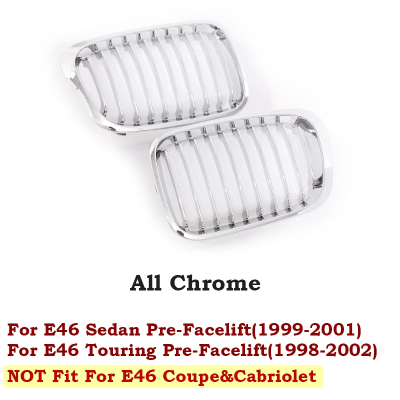 Gloss Matte Black Chrome M Color Grille Kidney Grill