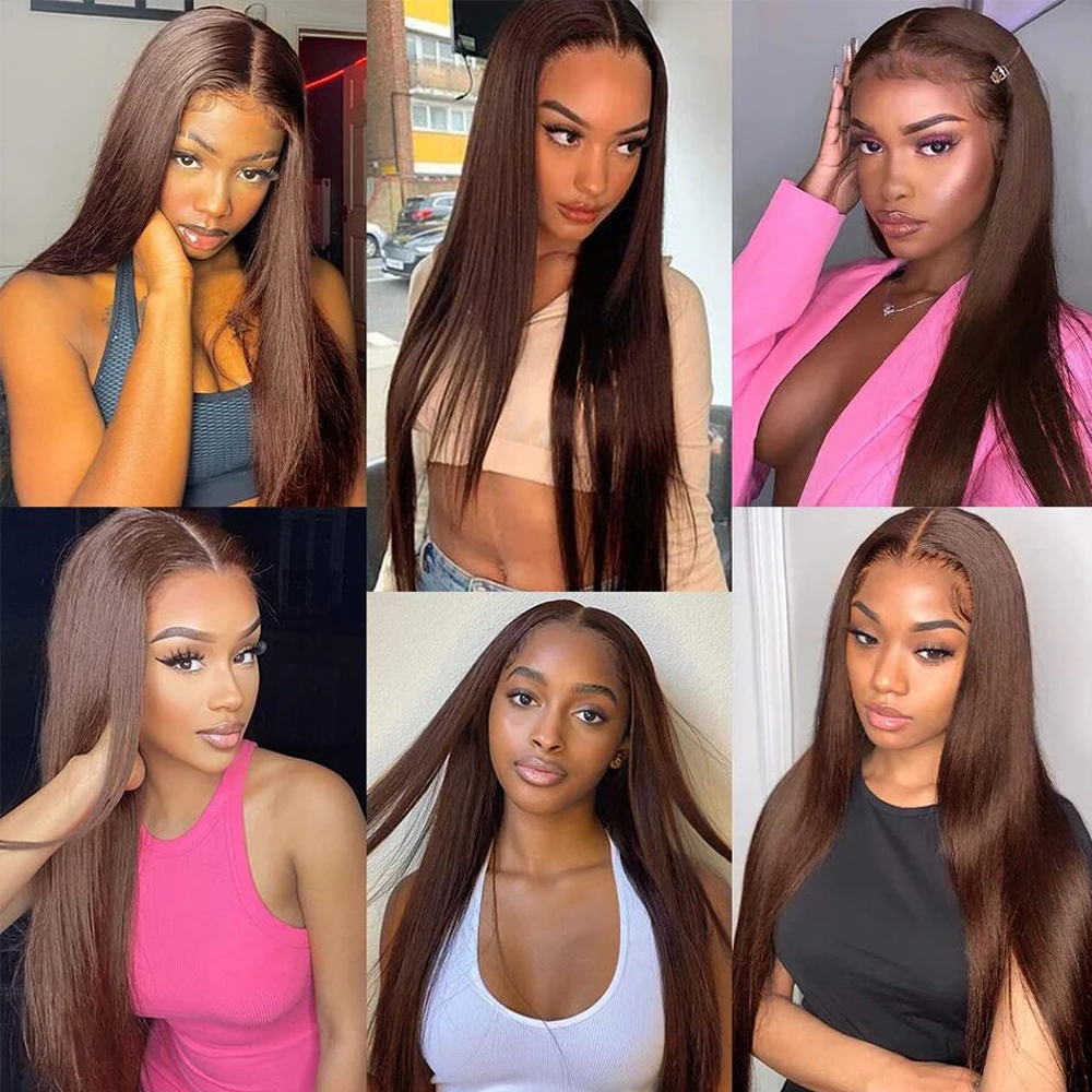 #4 Straight Human Hair Weave Bundles 1/3/4 Pieces Light Brown Human Hair Extensions 8-32 Inch Brazilian Remy human hair extensions human hair bundles human hair bulk