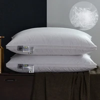 White Goose Down Pillow 2pcs Premium Bed Pillows Back Side Sleeper Pillow for Neck, Shoulder Support Soft Fluffy Hotel Pillows 1