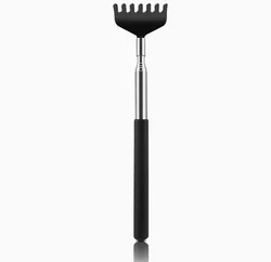 Retractable Stainless Steel Back Scratcher and Massager with Carrying Bag (GRAY)