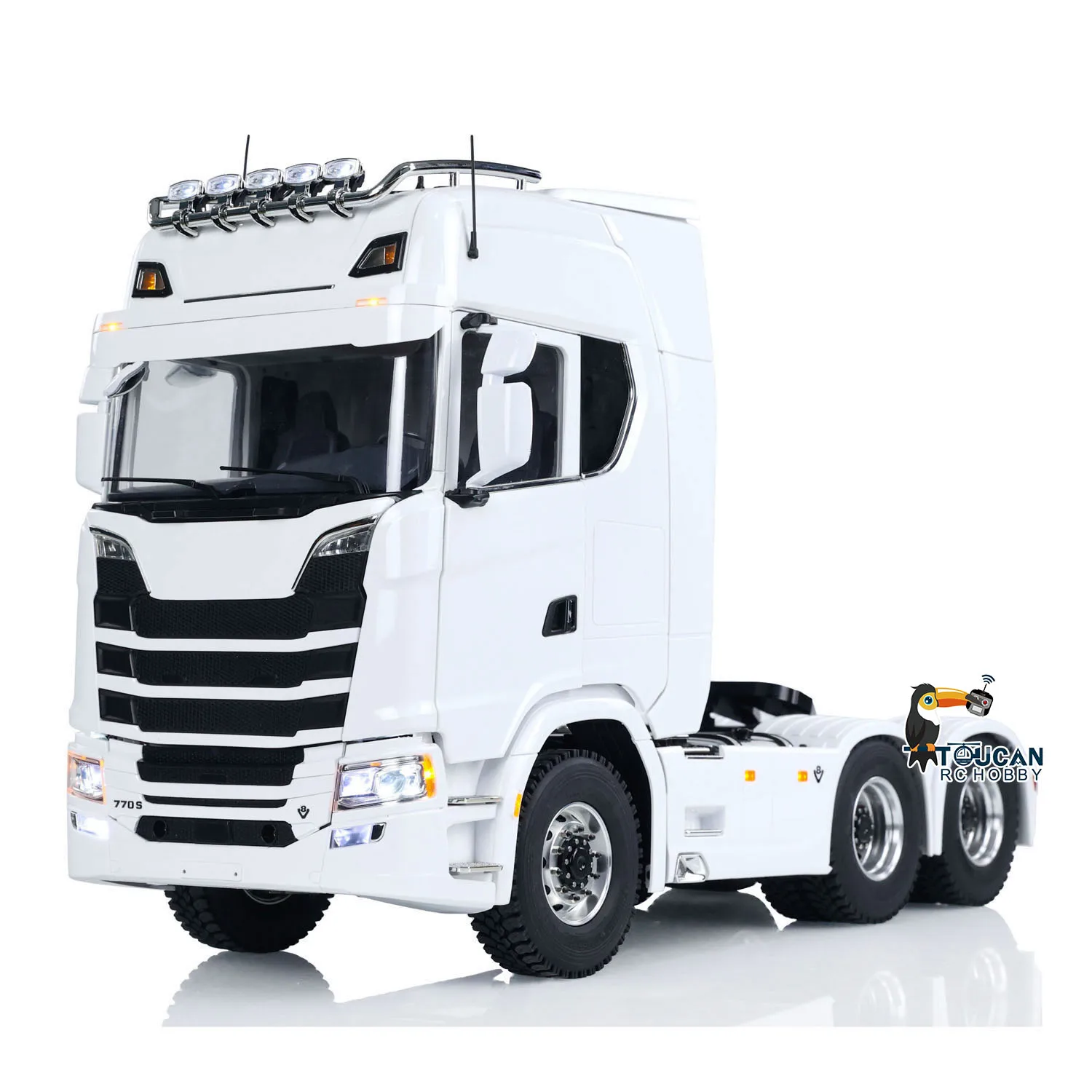 New 770S 1/14 RC Tractor Truck Trailer 6X6 Tamiyaya Truck with Openable Doors Light Sound System Remote Control Tractor Model 2