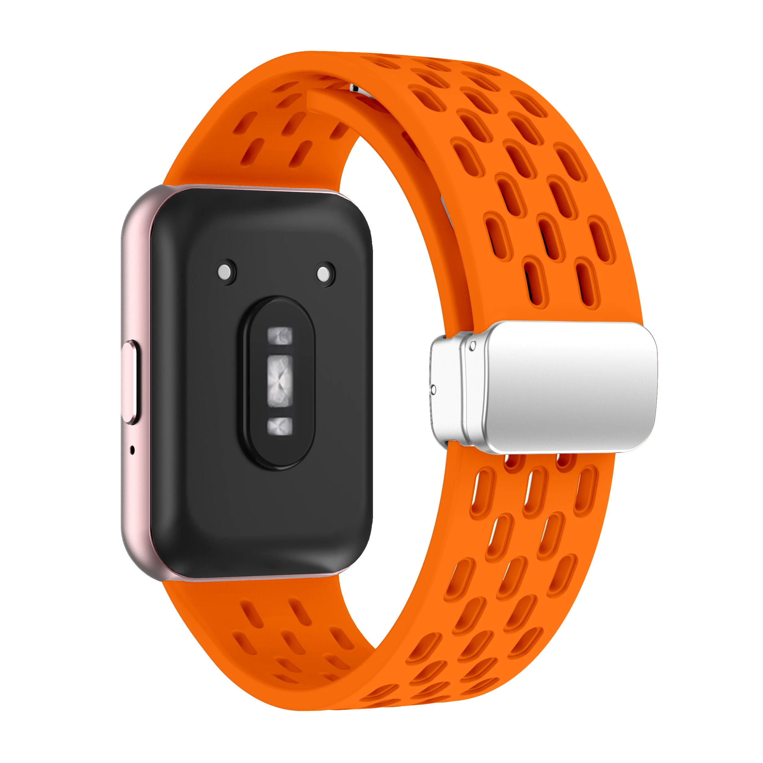 Magnetic Strap with TPU Case - Breathable Silicone Bracelet and Metal Buckle