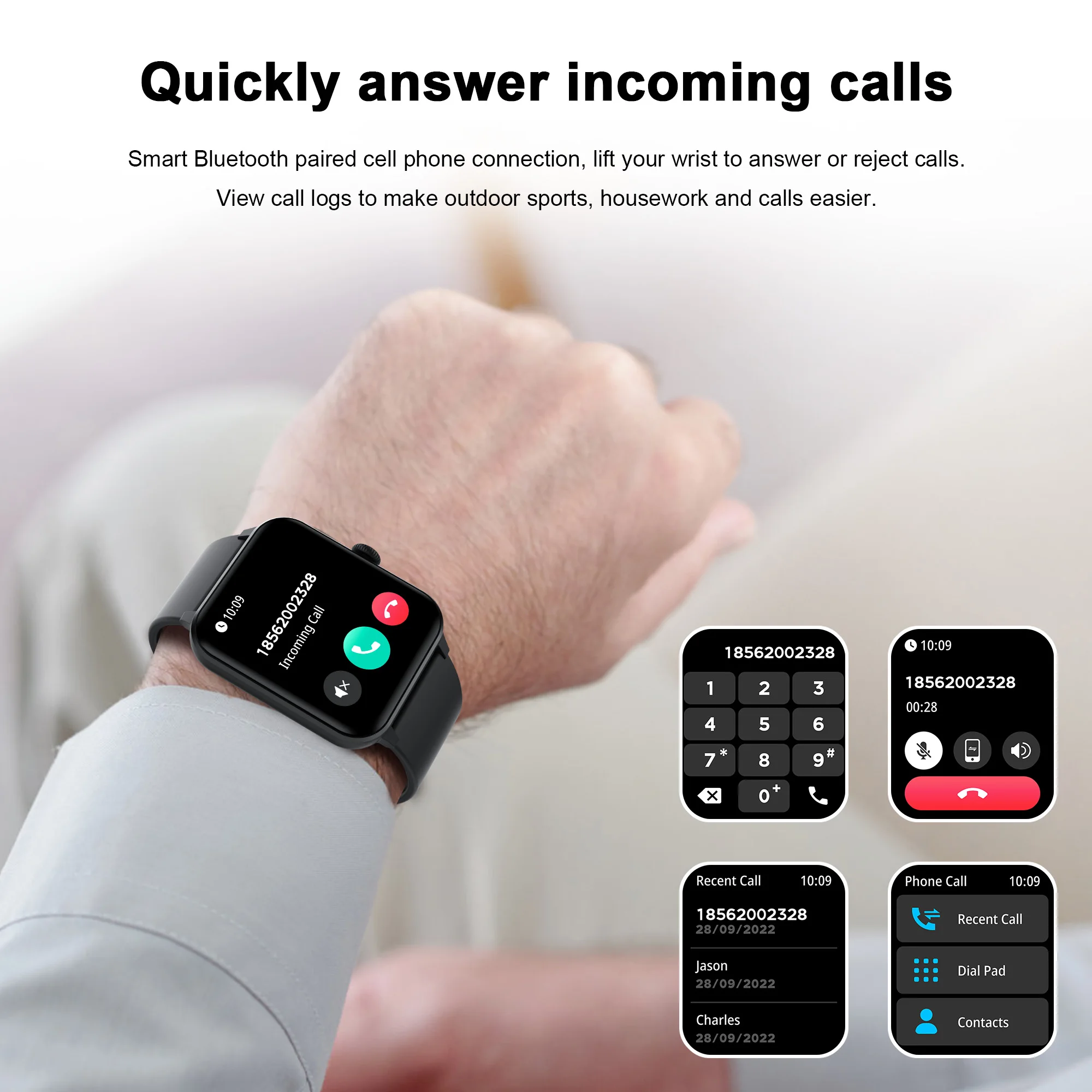 Blackview R50 smartwatch (Bluetooth call), voice assistant, large screen, women's health, sweat resistant aluminum alloy case si 2