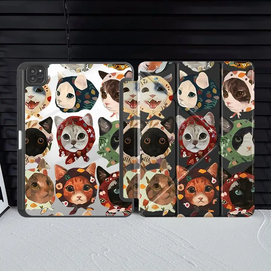 Cartoon Cat Design Tablet Holder Cover Case