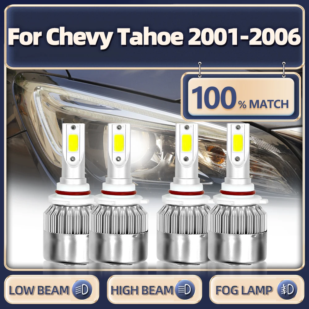 

40000LM LED Car Headlight Bulb Turbo Auto Lamp 6000K High Low Beam Car Light For Chevy Tahoe 2001 2002 2003 2004 2005 2006