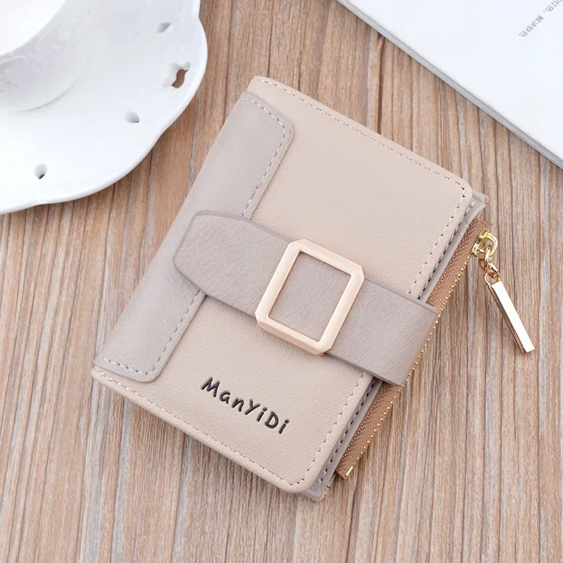 

New Mini Wallet Fashion Female Card Holder Zipper Coin Purse PU Leather Credit Card Case Money Bag Ladies Small Clutch Girl Bags