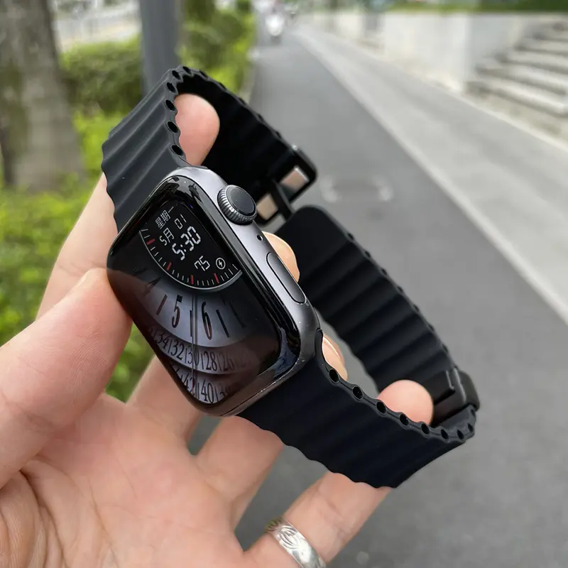 Ocean Strap for Apple Watch 10 9 8 7 Ultra Band 46mm 45mm 49mm 44mm 41/42mm Silicone Magnetic Sport Bracelet iWatch Series SE 6 - Image 5