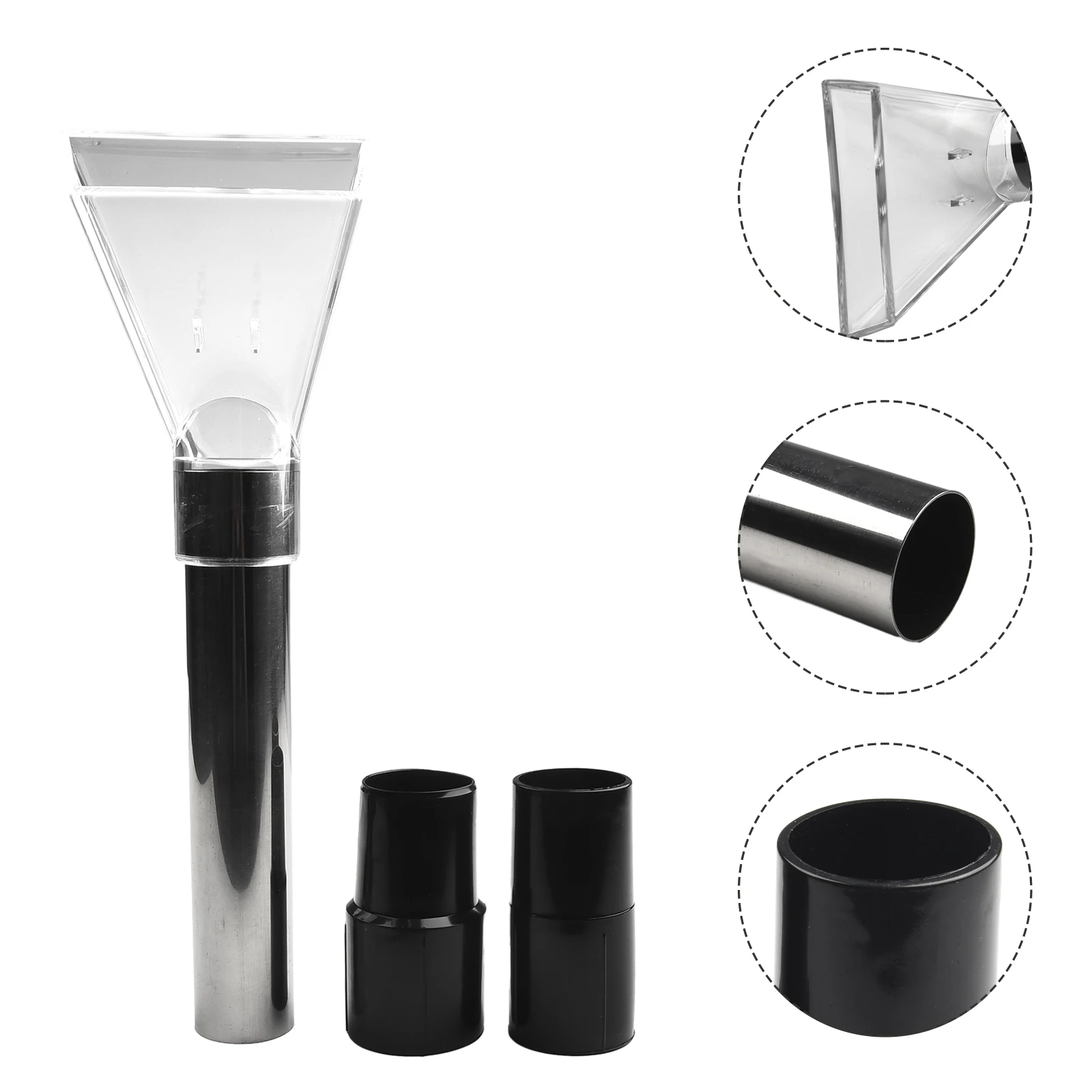

Durable Brand New High Quality Swivel Head Vacuum Cleaner Vacuum Cleaner Brush Head Adapters Steel Tube Transparent