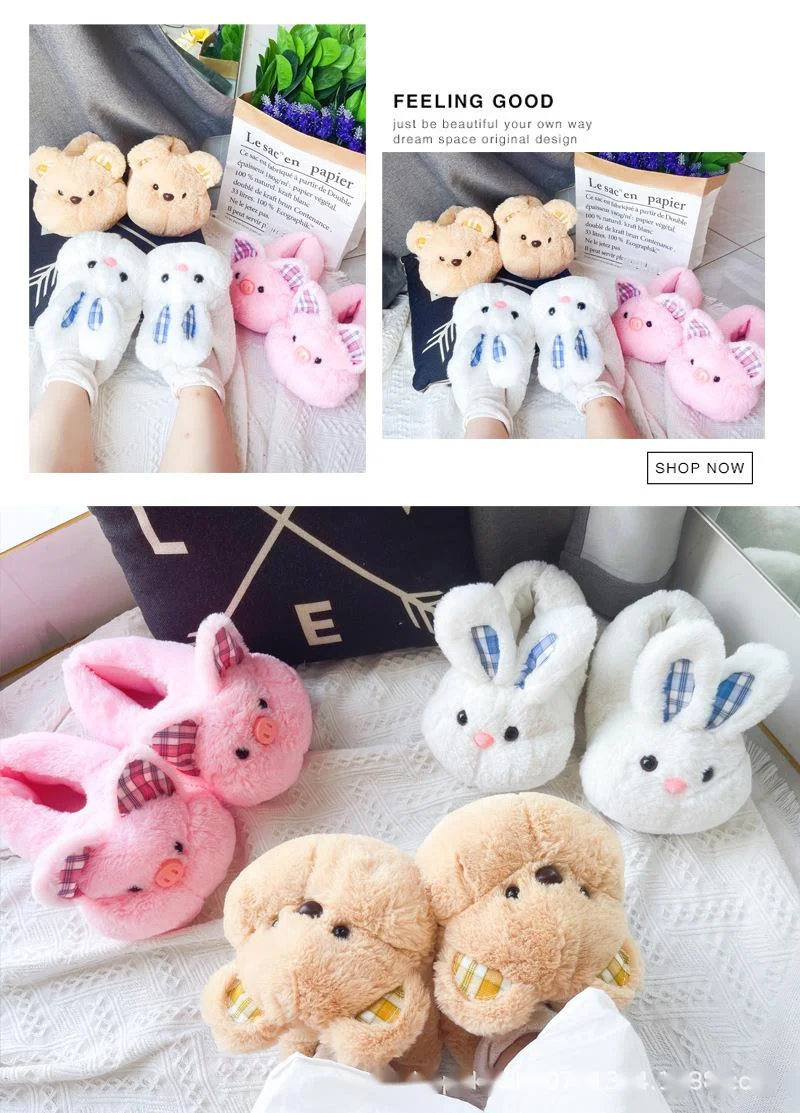 Scarpe da casa da donna in pile peluche punta chiusa autunno inverno camera da letto interna imbottita termica antiscivolo lavabile in lavatrice_voghion.com
