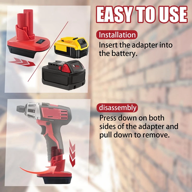 DM20M12 Battery Adapter For Dewalt 20V For Milwaukee 18V M18 Battery Convert To Milwaukee 12V M12 Cordless Tools Durable