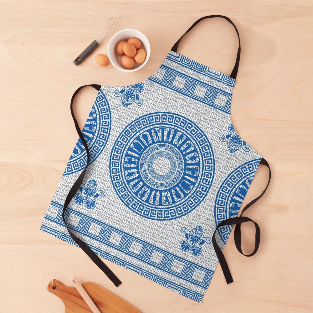 

Greek Gods Pattern (blue version) Apron New year's Children'S Apron