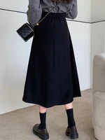 2026 Autumn Winter Plus Size High-Waisted Black Bodycon Skirt Medium-Length Irregular Pleated Umbrella Skirt for Big Size Women - Image 5