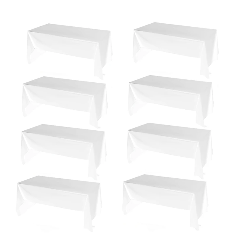 

8 Pack Plastic Disposable Tablecloth 54 X 108 Inch, Table Cloth Rectangle,Dining Table Cover Cloth For Parties, Camping