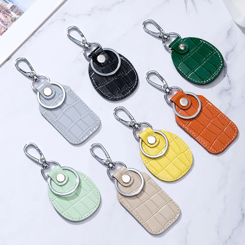 Key Case Key Holder Key Purse Key Protector Card Case Holder PU Leather Keychain Card Cover For Alarm Tag Intercom Key Access Entry Card Set Car Key Fob Protector Protector
