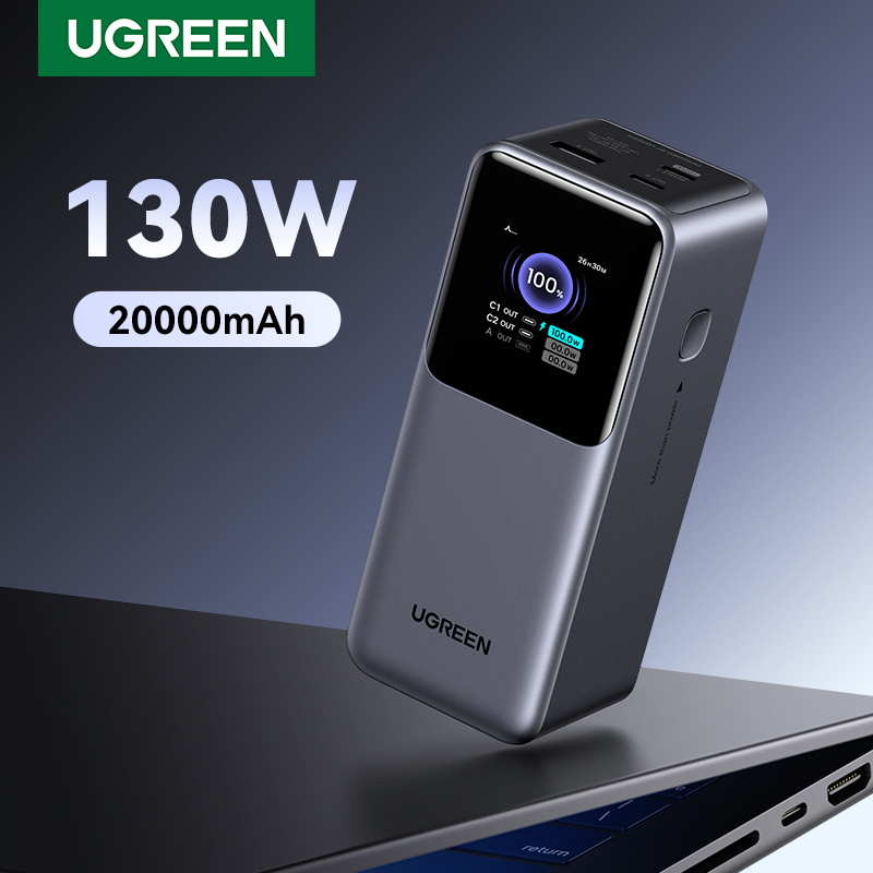 ãUAãUGREEN PD3.0 130W 20000mAh External Battery Power Bank Portable PowerBank for Tablet Samsung Fast Charge PPS