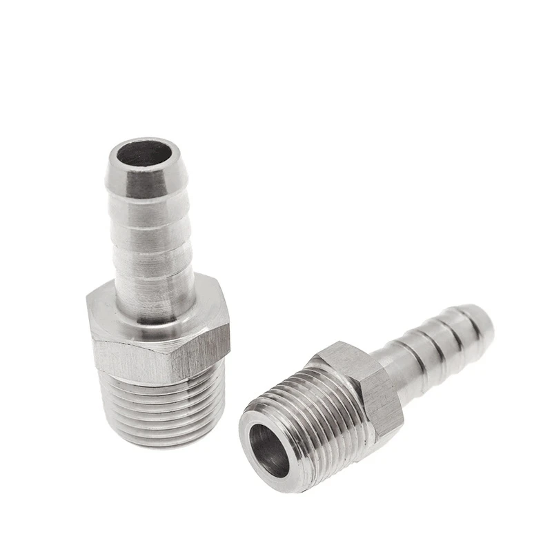 4mm 6mm 8mm 10mm 12mm 14mm 16mm Hose Barb 1/8" 1/4" 3/8" 1/2" BSP NPT Male Thread 304 Stainless Steel High Pressure Pipe Fitting