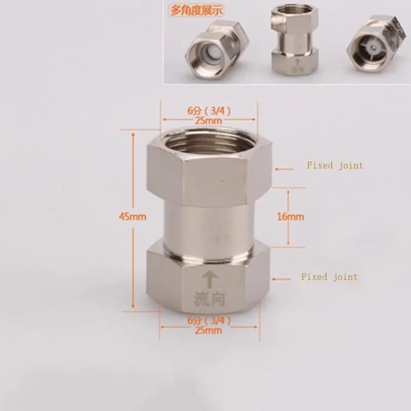 

1 Piece Copper Plating Connector 1/2'' 3/8'' Inner Outer Wire Anti Back Flow One Way Water Pipe Fittings Adapter