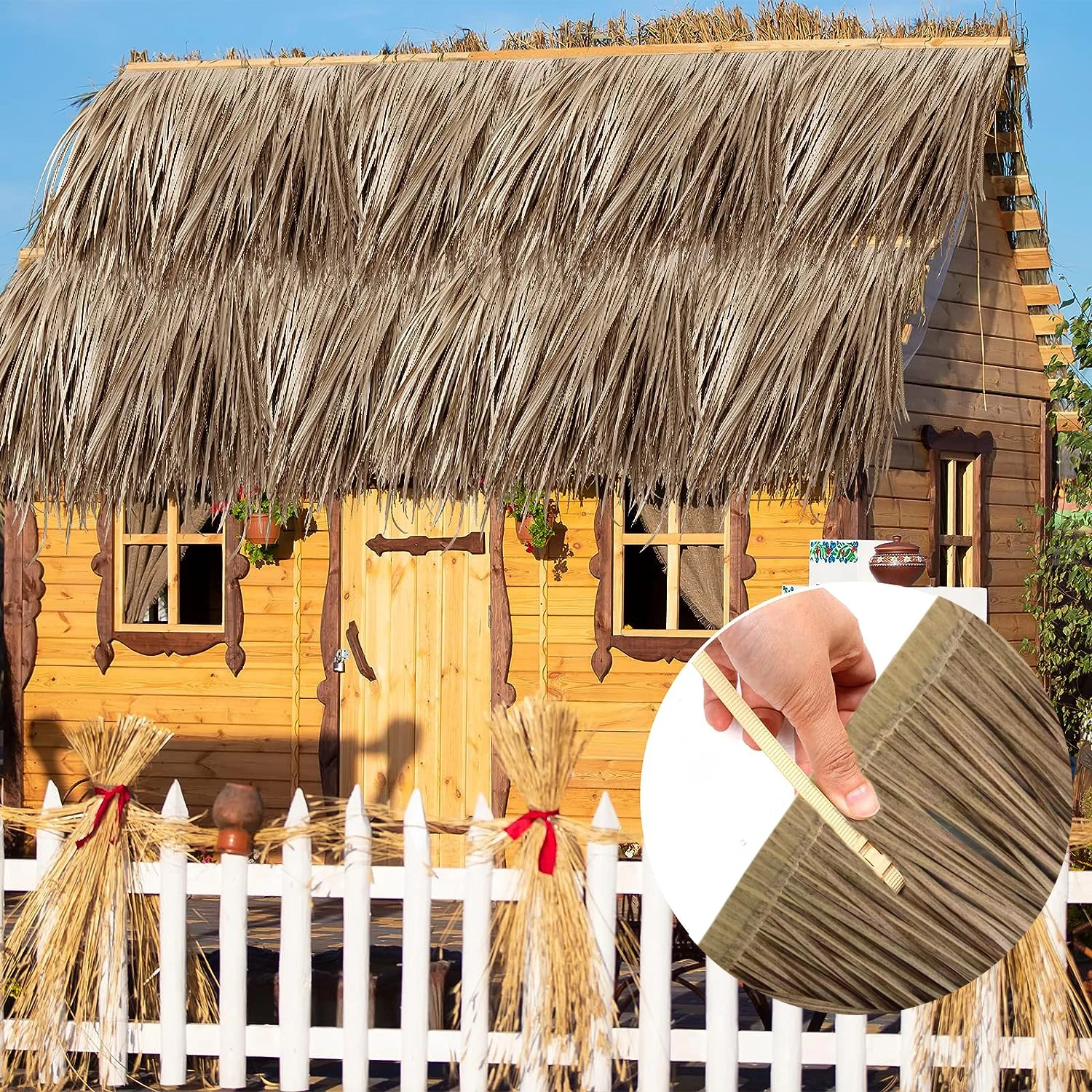  Palm Thatch House Fake Straw Simulation Thatch Roof