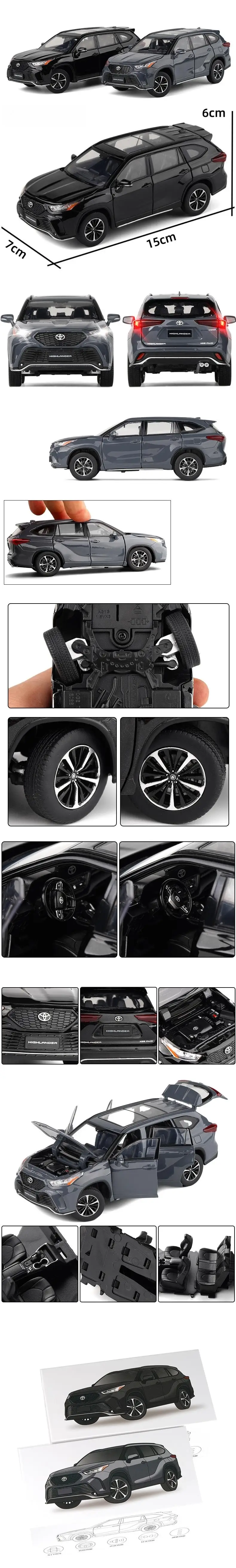 Toyota Highlander XSE 1/32 JKM Diecast Model Araba 