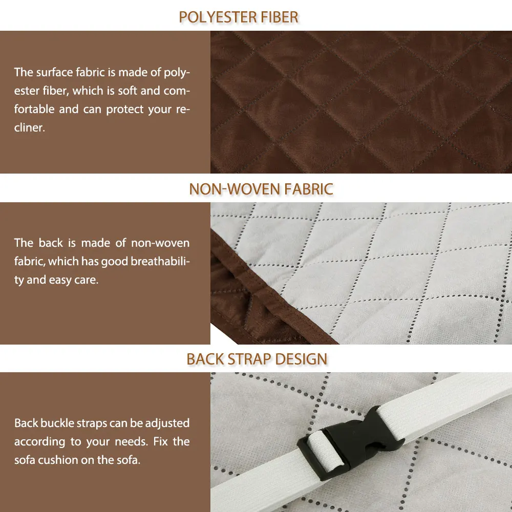 Recliner Chair Cover Slipcover for Armchairs Washable Sofa Couch with Adjustable Elastic Strap Furniture Protector for Room 4