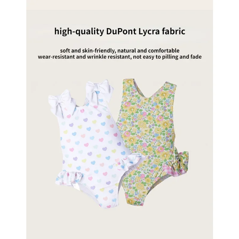 2023 Children\'s Swimsuits Fashion Lace One-pieces Swimwears Lovely Sunscreen Baby Girl Swimwear Swimsuit for Girls Bikinis Mayo