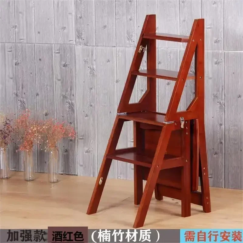

SH 2023 Year New Aoliviya Official New Solid Wood Folding Ladder Chair Household Folding Stair Chair All Solid Wood Ladder Chair