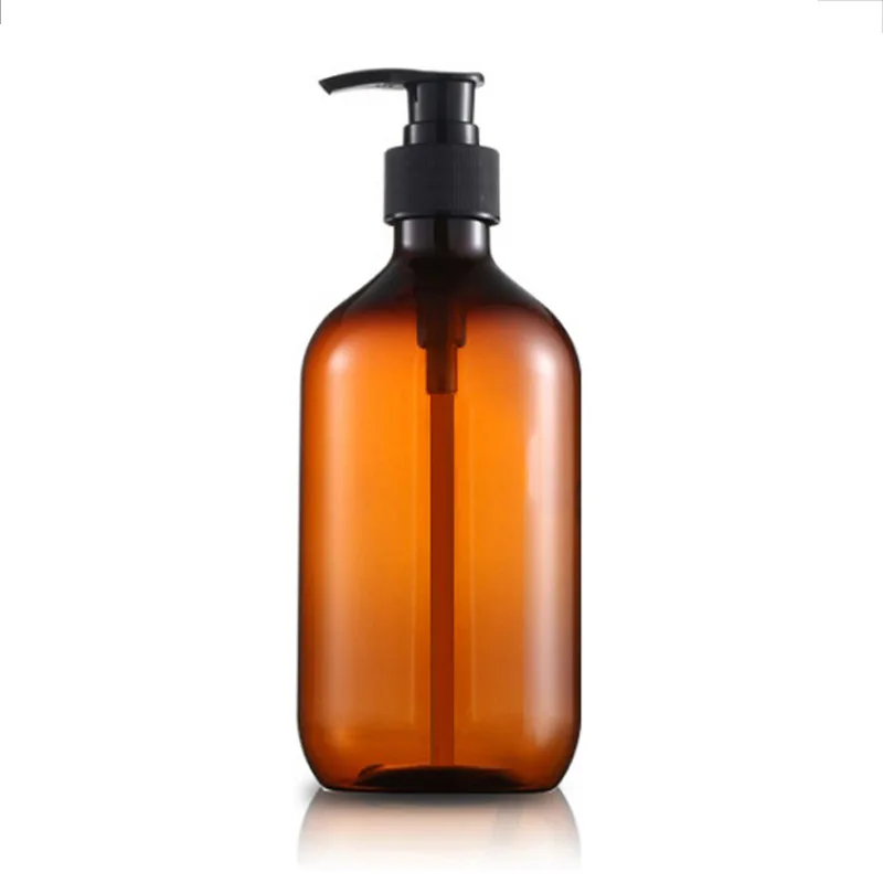 Botella de baño de color marrón nórdico de 500 ML, botella rellenable de  Gel de ducha, botella de Gel de ducha rellenable, botellas vacías de  almacenamiento para el baño - AliExpress