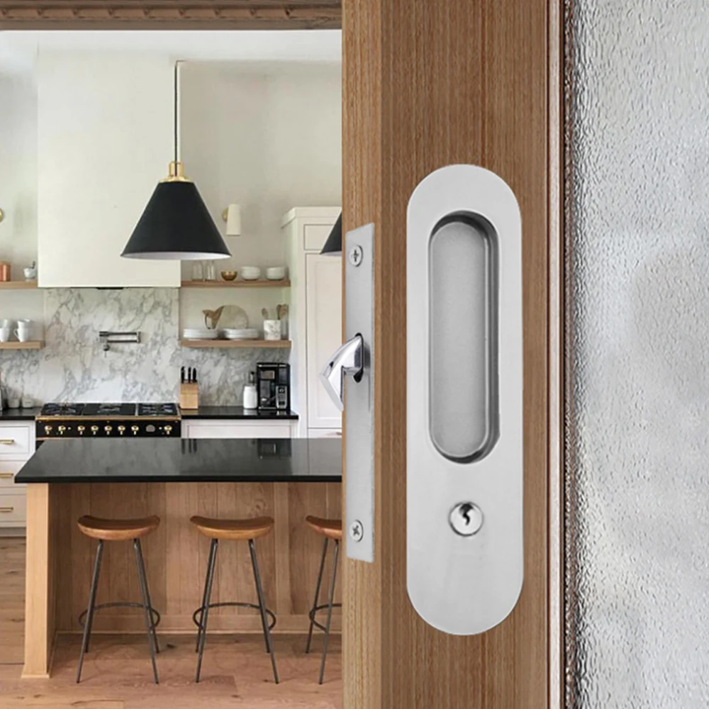 YOUTHUA Sliding Barn Door Locks Invisible Door Handle for Wooden Sliding Pocket Latch Furniture Hardware 17cm Locks