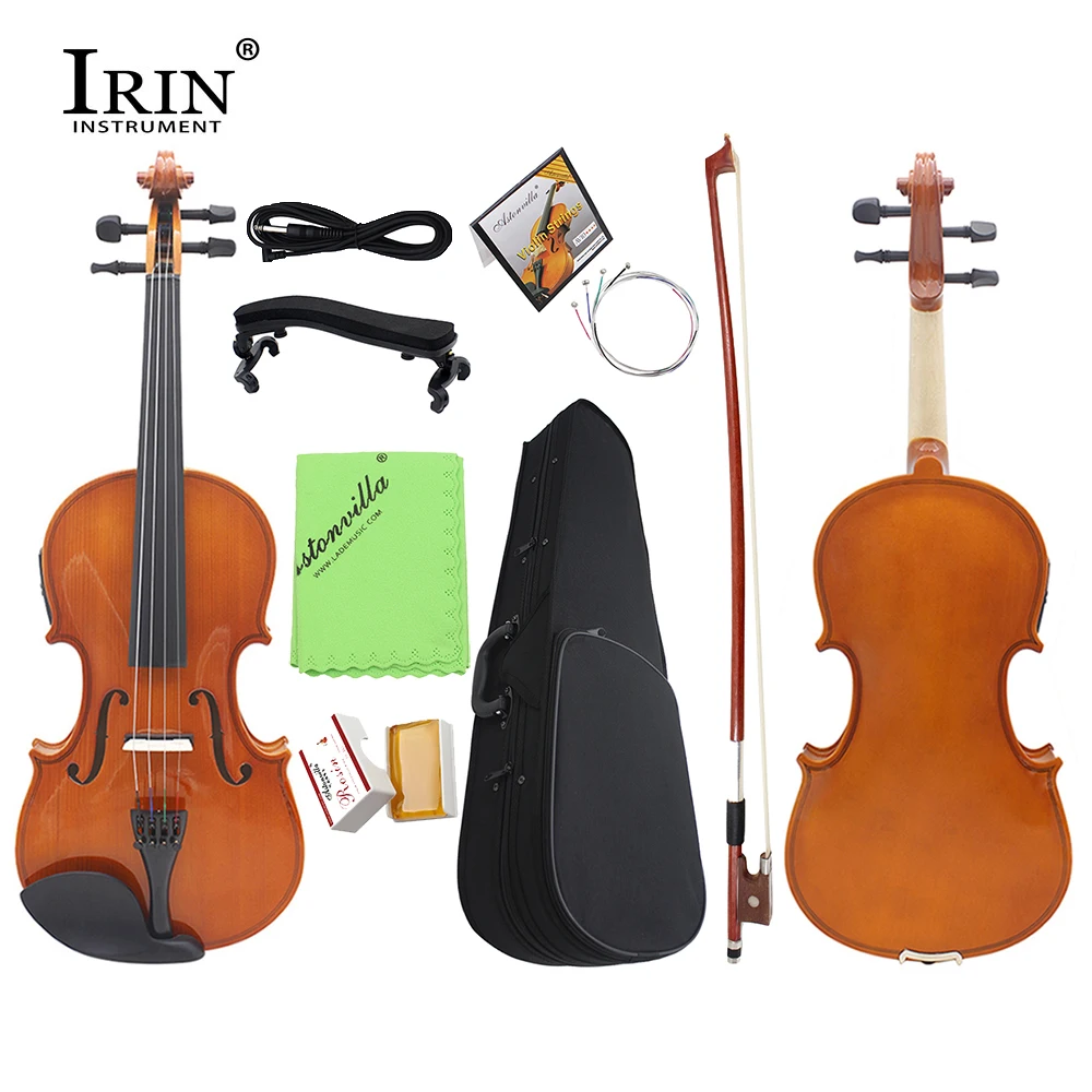 IRIN 4/4 Electric Acoustic Violin EQ Solid Wood Violin Fiddle With Case