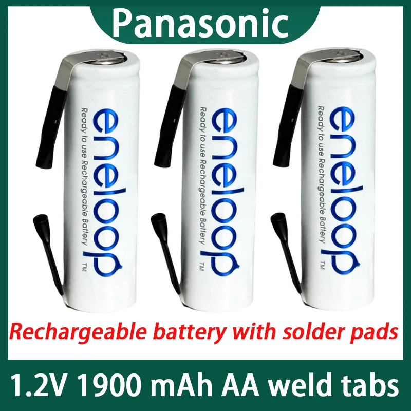 Panasonic AA 1.2V 1900mAh nickel hydrogen battery with welding pins suitable for DIY electric shaver toothbrush toys rechargeable battery
