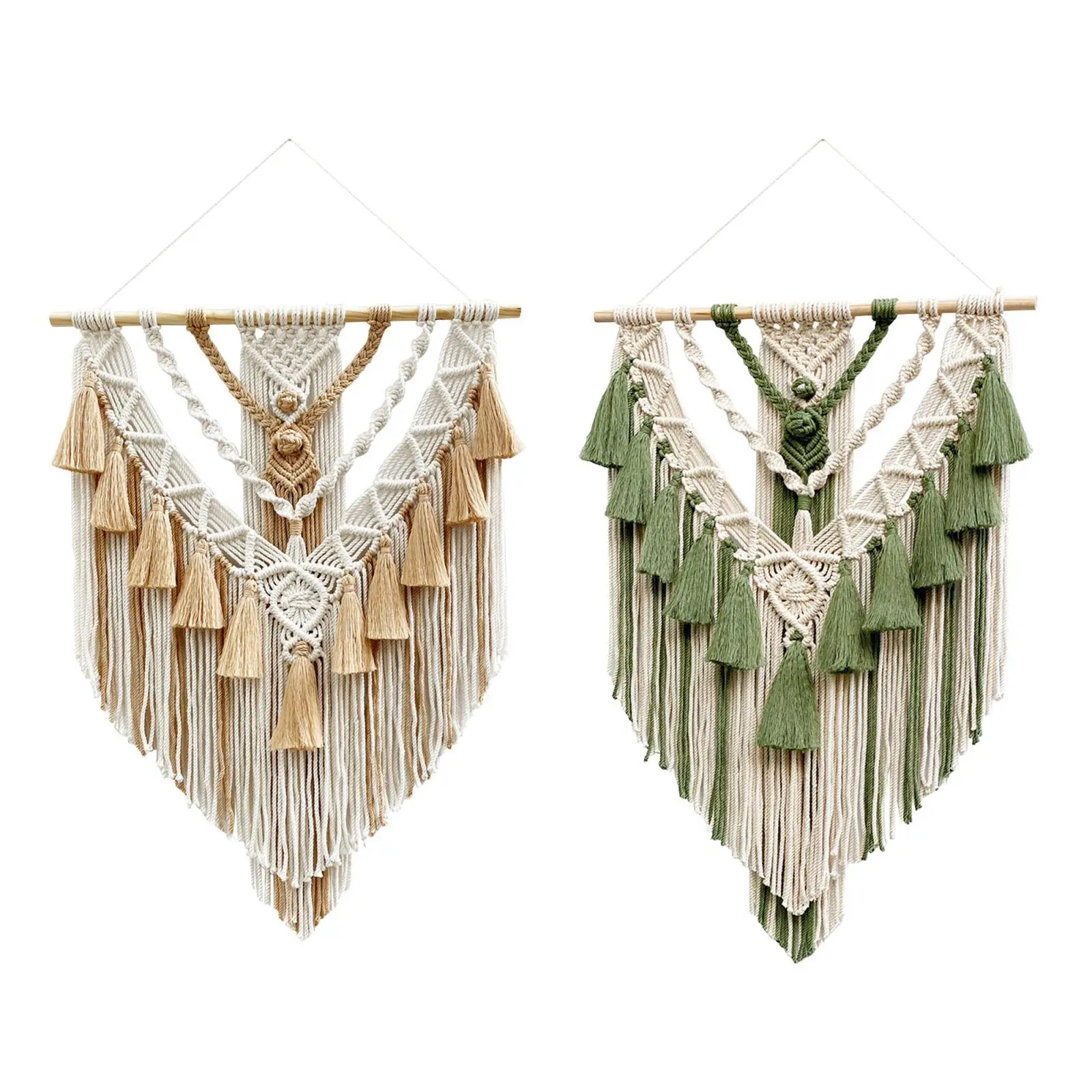 

Nordic Macrame Tapestry Boho Hand Woven with Tassels Pendant Fringe Wall Hanging