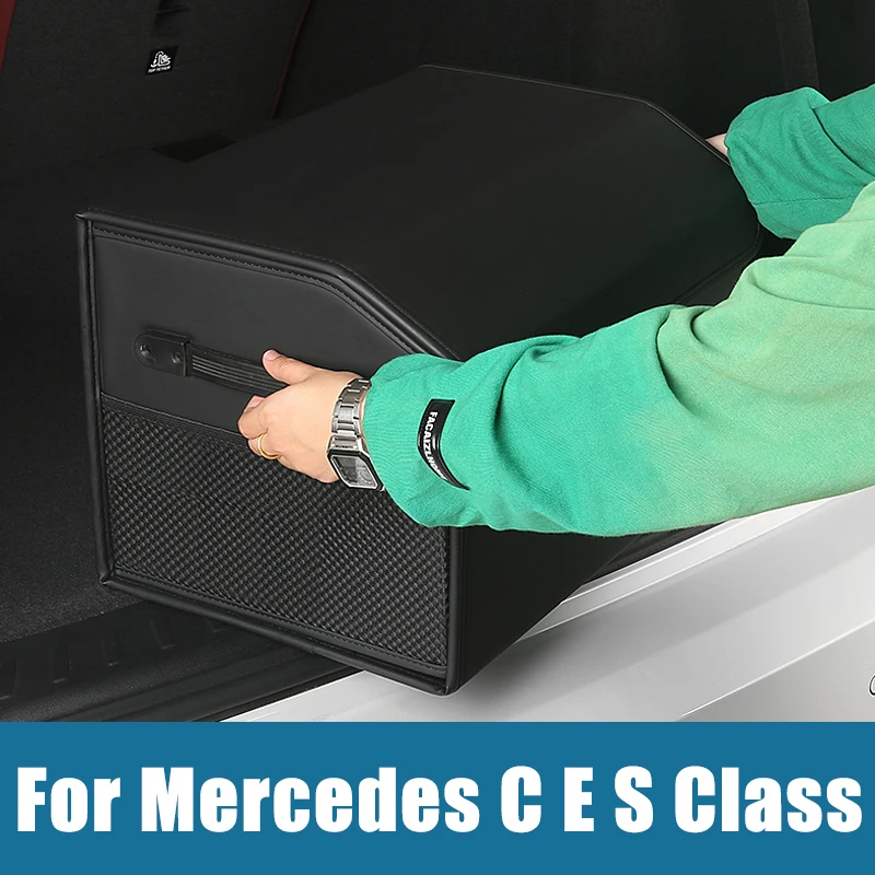 

For Mercedes Benz C E S Class W210 W211 W212 W213 W203 W204 W205 GLC X253 GLK SLK R172 Portable Car Trunk Storage Box Holder