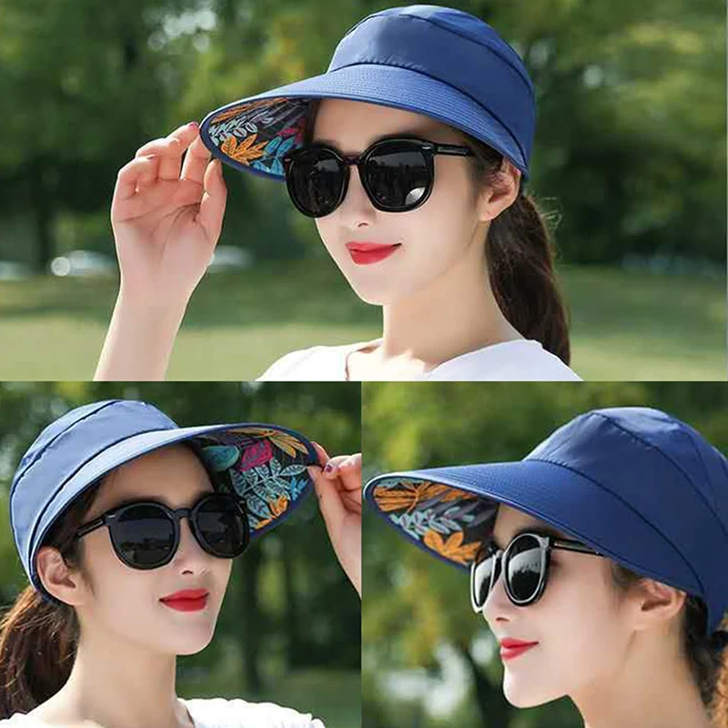 

Summer Hats For Women Foldable Sun Hat Pearl Flower Visor Sunscreen Floppy Cap Female Outdoor Casual Baseball Cap Hat For Woman